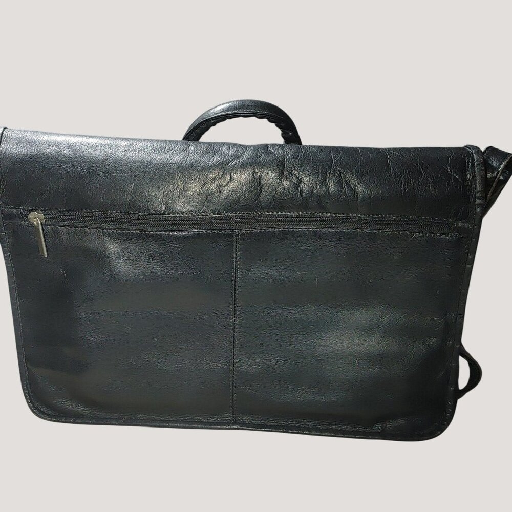 Wilsons Leather Black Briefcase Bag With Adjustable Shoulder Strap  Top Handle